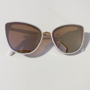 Nordstrom BP White & Rose Gold Mirrored Sunglasses